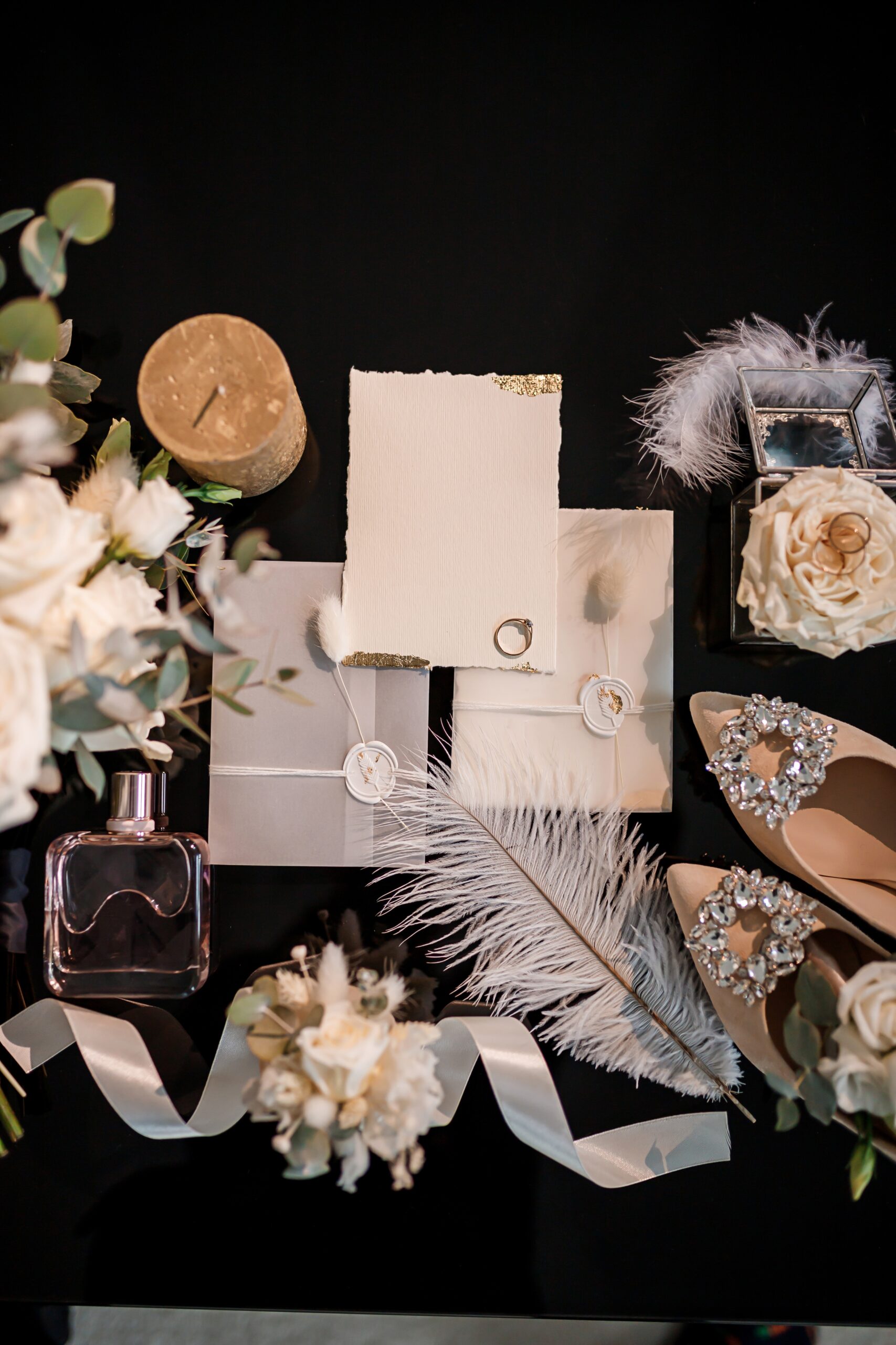 Brautschuh, Ehering, Hochzeitseinladung, Save the date, Karten