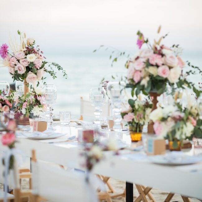 Hochzeit, Strand, Meer, Tischdekoration, Timmendorfer Strand